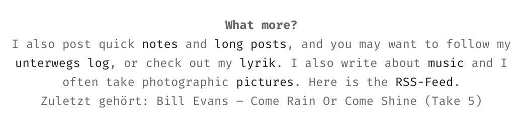 Zuletzt gehört: Bill Evans - Come Rain or Come Shine